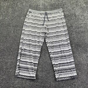 Nautica Pajama Pants Mens 2XL Gray Fair Isle Fleece Drawstring Sleep Lounge